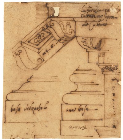 Schizzi di vari elementi dell