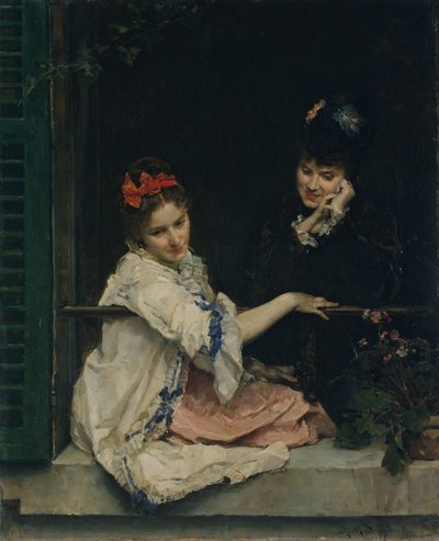 Ragazze alla finestra, ca. 1875 da Raimundo de Madrazo y Garreta