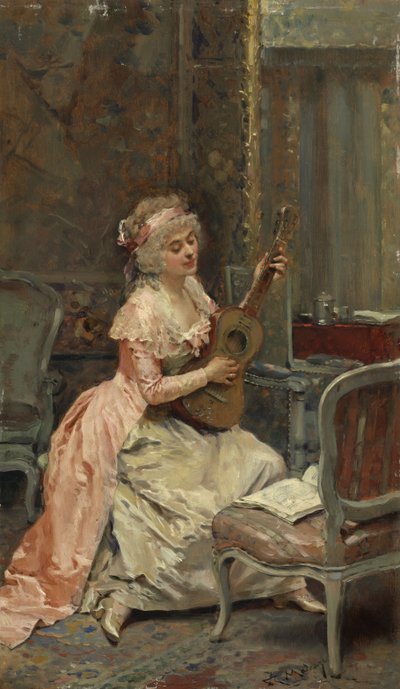 Donna con una chitarra da Raimundo de Madrazo y Garreta