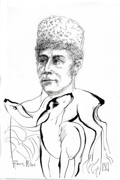 Franz Marc / Disegno di Rainer Ehrt da Rainer Ehrt
