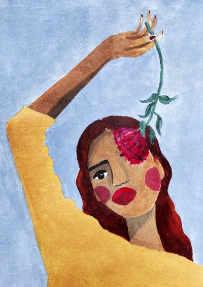 Magda con un fiore da Raissa Oltmanns