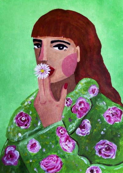 Donna che fuma un fiore da Raissa Oltmanns