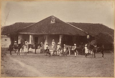 Il dottor Morris e il suo gruppo, Jhansi (recto) da Raja Deen Dayal