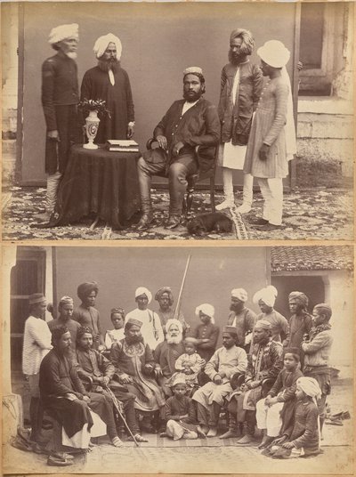 Ramkishore Singh, Rewa (recto, in alto); famiglia di Mowhri Rahman Alli Khan, Rewa (recto, in basso) da Raja Deen Dayal