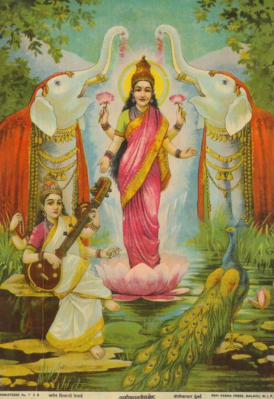 Lakshmi Saraswati Sanyog, di Raja Ravi Varma da Raja Ravi Varma