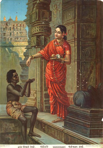 Mandodari basato sul dipinto di Raja Ravi Varma da Raja Ravi Varma