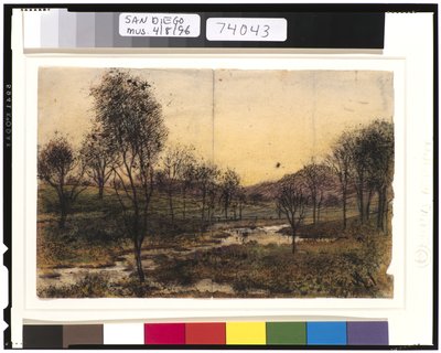 Alberi, colline e ruscello, 1901-15 da Ralph Albert Blakelock