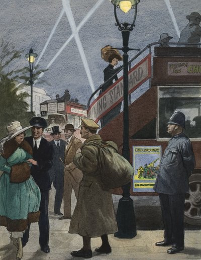 Londra nella prima guerra mondiale (gouache su carta) da Ralph Bruce