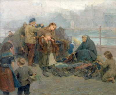 Mercato dei vestiti di Paddy, Sandgate, 1898 da Ralph Hedley