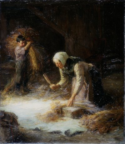 Trebbiatura delle Spigolature, 1899 da Ralph Hedley