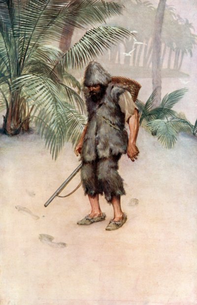 Illustrazione per Robinson Crusoe di Daniel Defoe da Ralph Noel Pocock