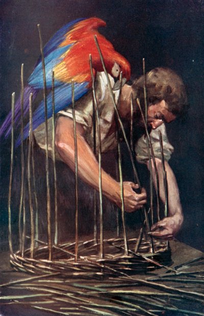 Illustrazione per Robinson Crusoe di Daniel Defoe da Ralph Noel Pocock