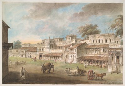 Vista di un lato della strada principale nella città indiana di Patna da Ram Sita