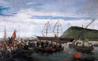 Volontari catalani che si imbarcano per la guerra a Cuba nel 1870 da Ramón Padró y Pedret
