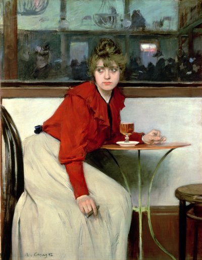 Ragazza in un bar da Ramon Casas i Carbo
