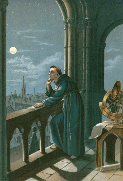 Roger Bacon nel suo osservatorio a Oxford da Ramon Puiggari