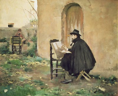 Rusinol e Casas che dipingono da Ramon and Rusinol Santiago (1861 1932) Casas