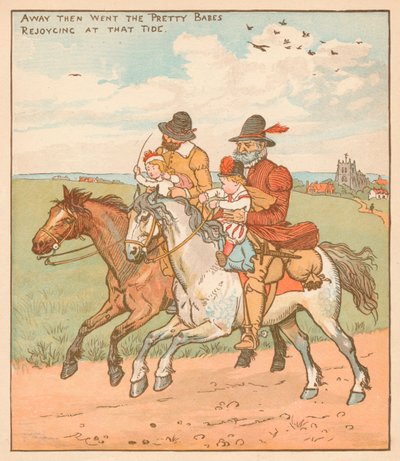 Via andarono i bei bambini, gioendo in quel momento, c1878 da Randolph Caldecott