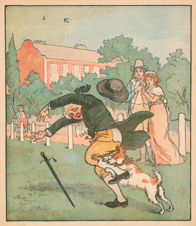 Il buon uomo di Islington morso dal cane, c1879 da Randolph Caldecott