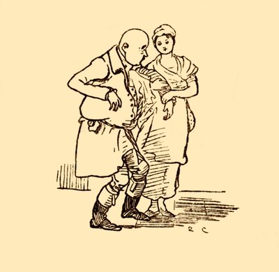 John Gilpin arriva, senza cappello e senza parrucca, 1878, c1918 da Randolph Caldecott