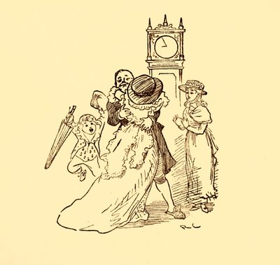 John Gilpin si riunisce con sua moglie e i suoi figli, 1878, c1918 da Randolph Caldecott