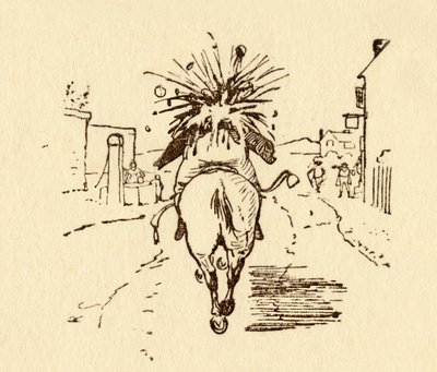 Le bottiglie di vino di John Gilpin esplodono, 1878, c1918 da Randolph Caldecott
