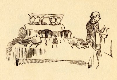 Tavola apparecchiata alla Bell Inn di Edmonton, 1878, c1918 da Randolph Caldecott