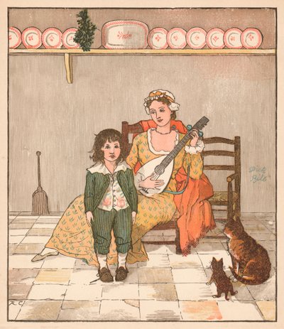 Maestro Bill Primrose che si prepara a cantare la storia, c1879 da Randolph Caldecott