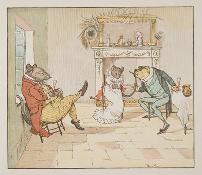 "Per favore, signor Rana, ci canterà una canzone?", da The Hey Diddle Diddle Picture Book, pub.1882 da Randolph Caldecott