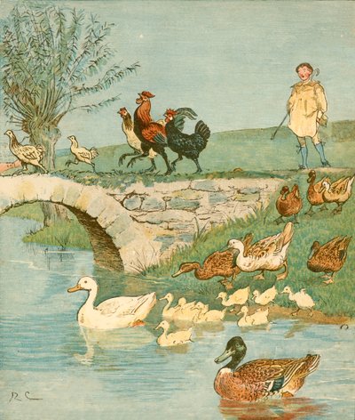 Il Ragazzo del Contadino con galline e anatre, c1881 da Randolph Caldecott
