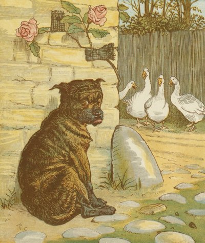 La casa che Jack costruì, filastrocca accumulativa. Il cane che preoccupava il gatto che... Illustrazione di Randolph Caldecott da Randolph Caldecott