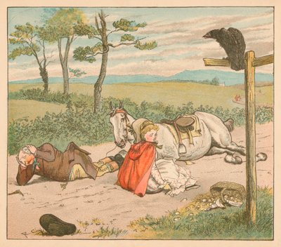La giumenta si è rotta le ginocchia e il contadino la corona da Randolph Caldecott