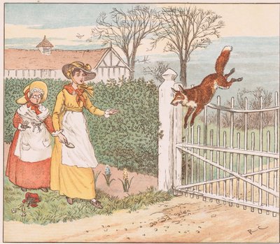 La volpe salta oltre il cancello del parroco da Randolph Caldecott