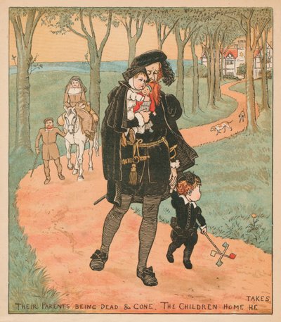 I loro genitori essendo morti e andati, i bambini li porta a casa da Randolph Caldecott