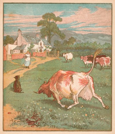Questa è la mucca con il corno stropicciato..., c. 1878 da Randolph Caldecott