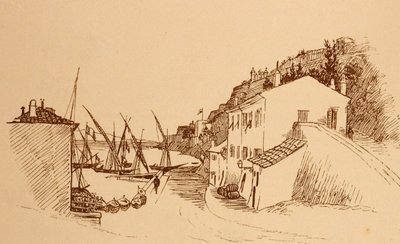 Villaggio di pescatori francese locale nel sud della Francia c1884 da Randolph Caldecott