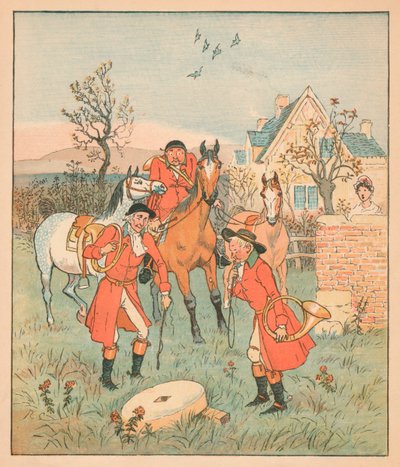 ...la prossima cosa che trovarono, era una pietra da macina che grugniva e macinava..., 1880 da Randolph Caldecott