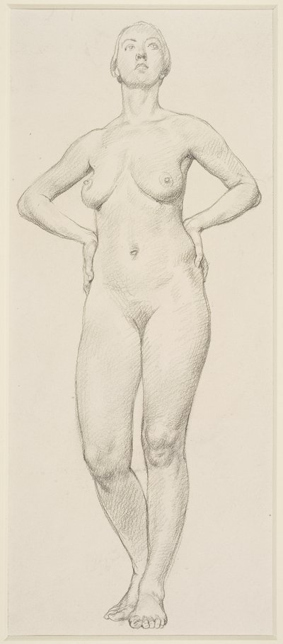 Studio di una donna (matita su carta) da Randolph Schwabe