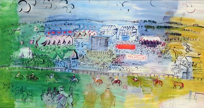 Gare di Epsom, 1934 circa (olio su tela) da Raoul Dufy