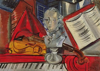 Omaggio a Mozart, 1945 circa (olio su tela) da Raoul Dufy