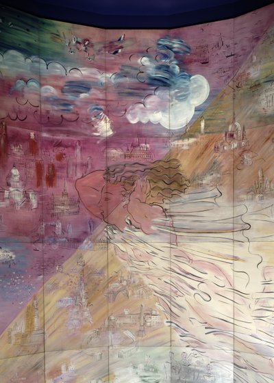 La Fee Electricite, dettaglio del lato sinistro da Raoul Dufy
