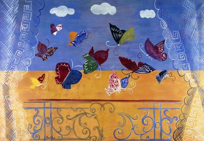 Finestra aperta con farfalle da Raoul Dufy