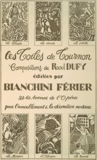 Pubblicità per le tele di Tournon da Raoul Dufy