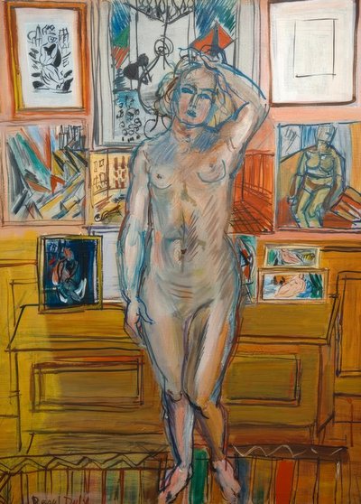 Nudo in piedi sui dipinti da Raoul Dufy