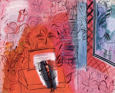 Natura morta con violino, omaggio a Johann Sebastian Bach (1685-1750) 1952 (olio su tela) da Raoul Dufy