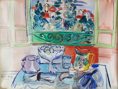 Natura morta con due bicchieri a Ceret; Nature morte aux deux Verres a Ceret da Raoul Dufy