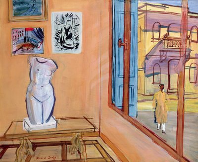 Studio con busto, 1946 circa (olio su tavola) da Raoul Dufy