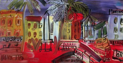 Il chiosco in piazza, Hyeres, 1938 circa (pannello) da Raoul Dufy