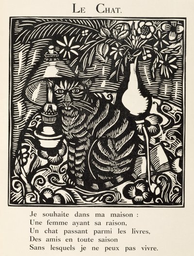 Il gatto, illustrazione da "Il bestiario o la processione di Orfeo". da Raoul Dufy
