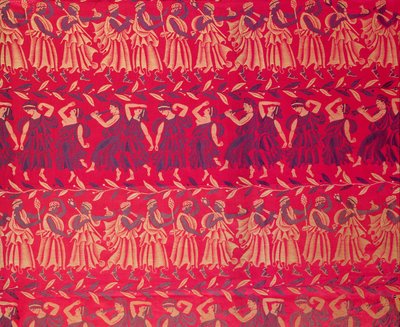 "Il corteo di Orfeo", damasco di seta disegnato da Raoul Dufy (1878-1953), tessuto da Bianchini-Ferier da Raoul Dufy